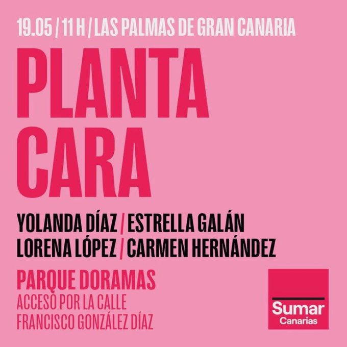 Cartel del acto de Nueva Canarias - Sumar Canarias en Las Palmas de Gran Canaria este 19 de mayo de 2024