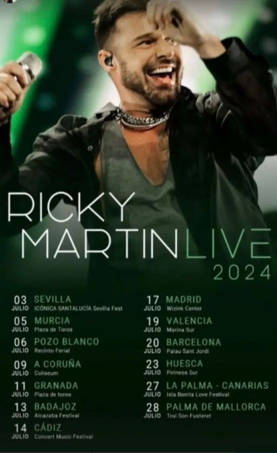 Cartel Ricky Martín Live 2024