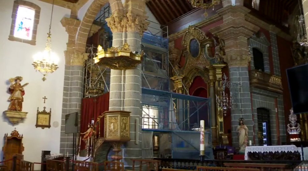 Continúa el trabajo de restauración en la Basílica del Pino
