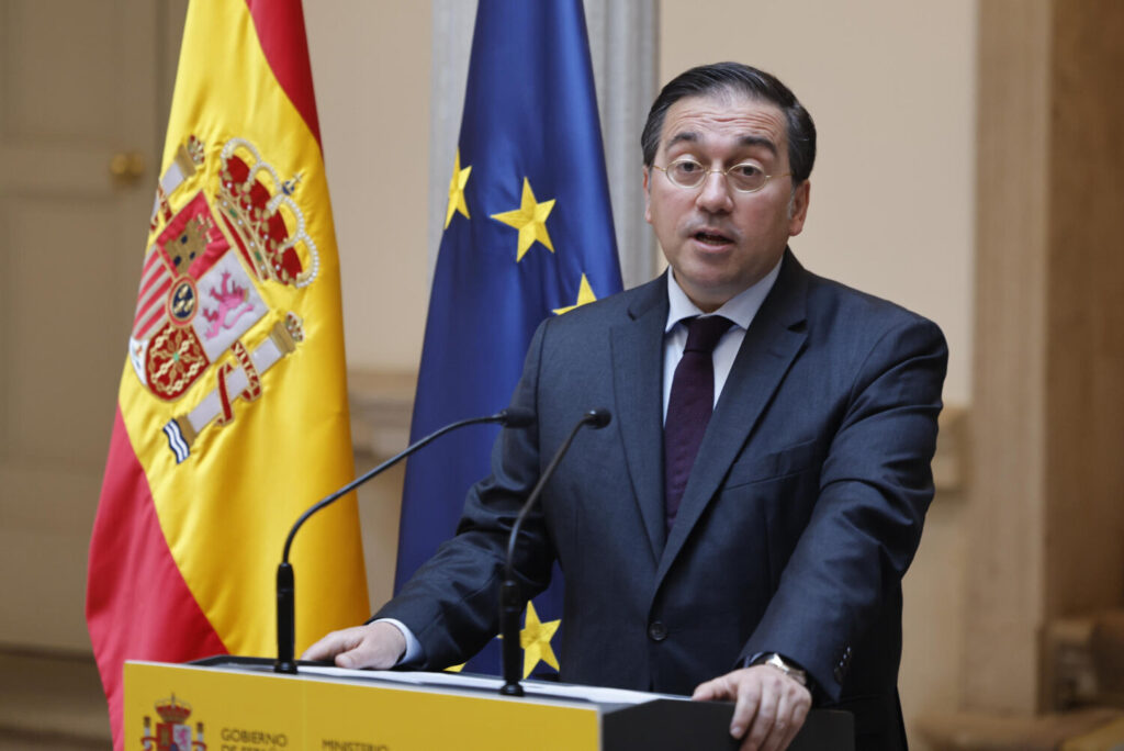 España intervendrá en el procedimiento contra Israel del TIJ. Imagen:  El ministro español de Asuntos Exteriores, José Manuel Albares. EFE