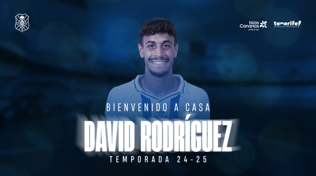 El CD Tenerife confirma a canterano David Rodríguez como jugador de la plantilla profesional