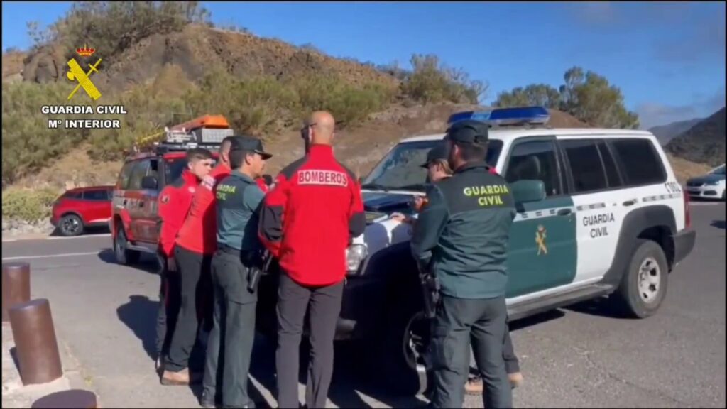 Dispositivo de búsqueda del joven británico desaparecido en Masca. Imagen: Guardia Civil