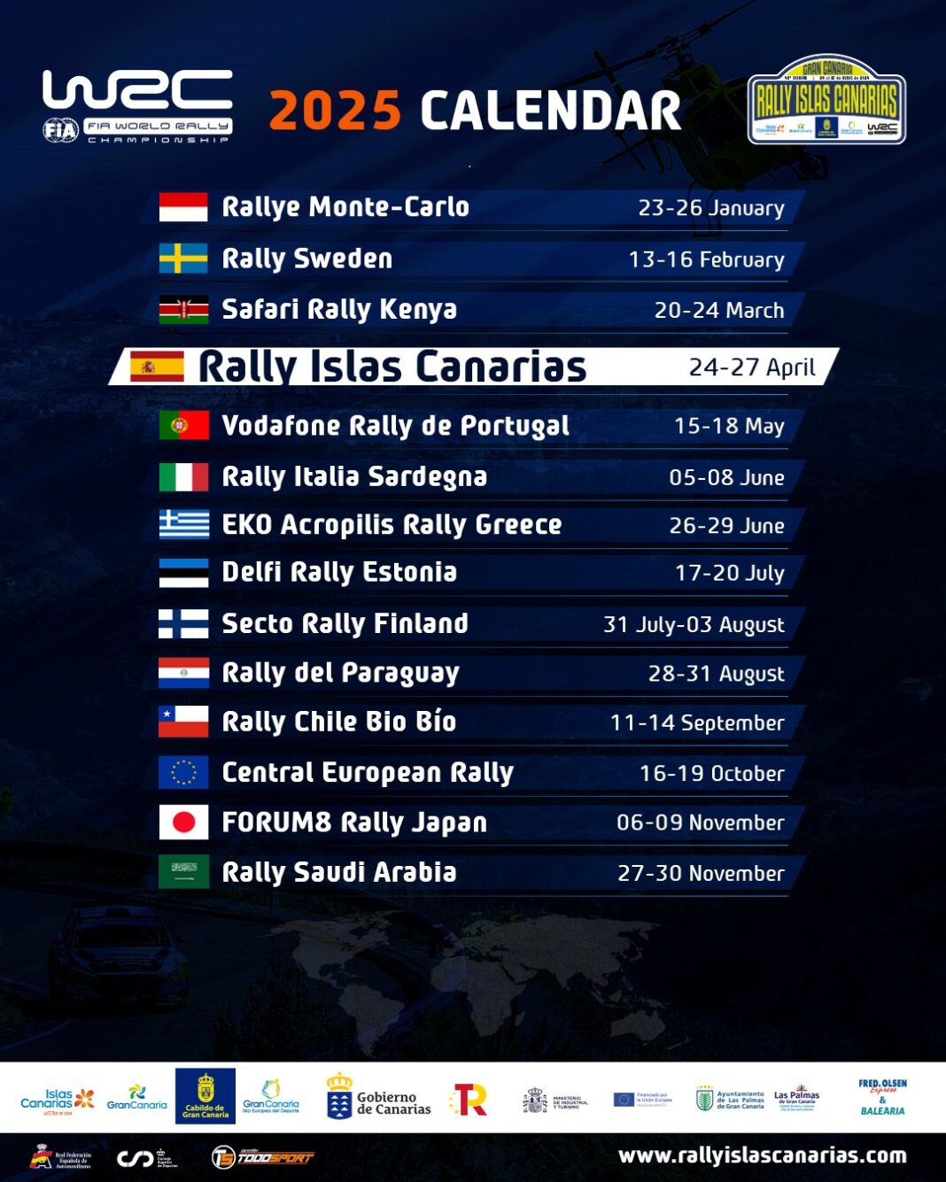 El WRC Rally Islas Canarias 2025 Ya Tiene Fechas