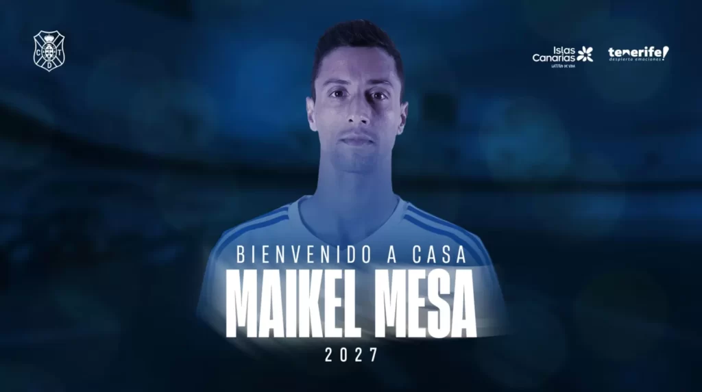 El CD Tenerife anuncia el fichaje de Maikel Mesa hasta 2027