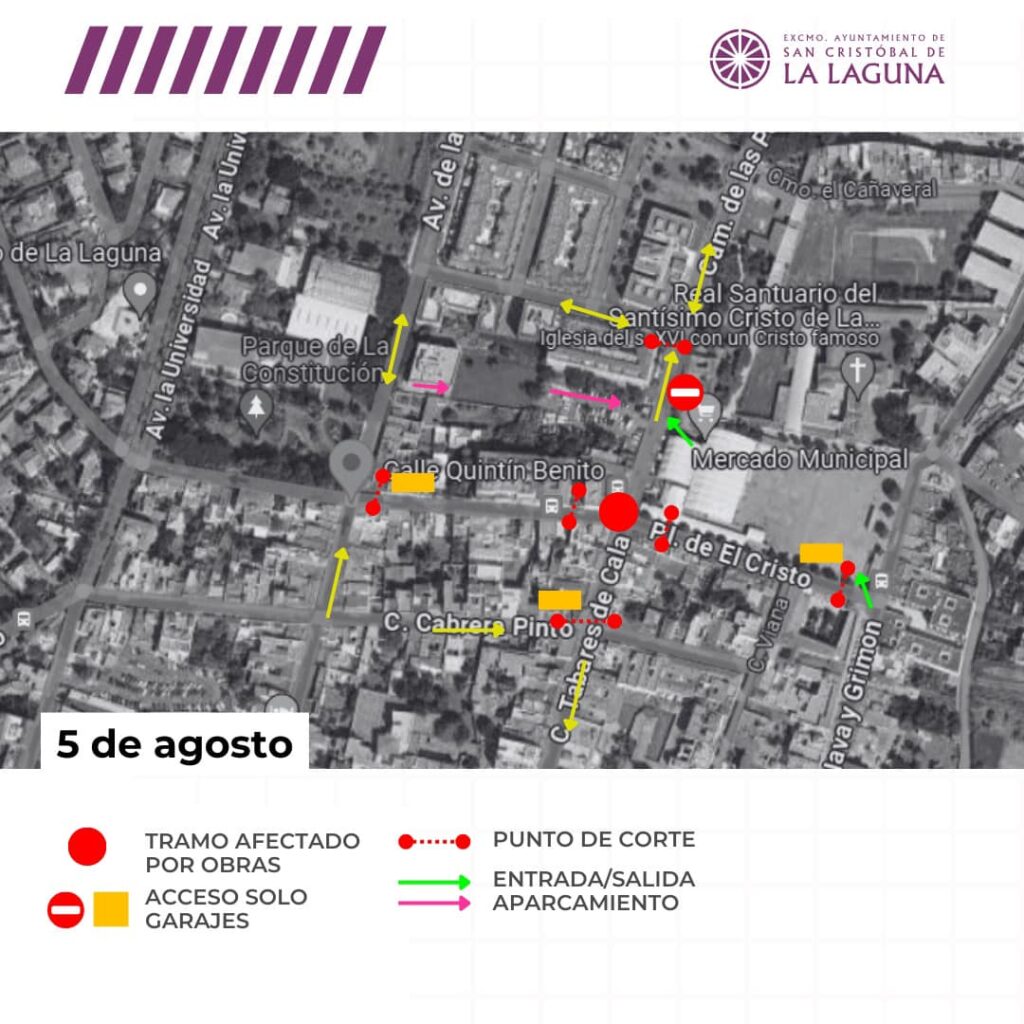 Las obras de saneamiento en torno a la Plaza del Cristo se prolongarán 10 días con alteraciones del tráfico