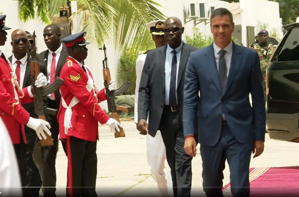 El Presidente del Gobierno, Pedro Sánchez en su llegada a Senegal. Cuenta de X oficial de Pedro Sánchez