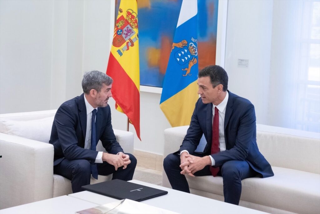 Reunión Pedro Sánchez y Fernando Clavijo. Imagen EFE