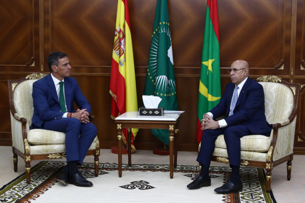 Reunión de Pedro Sánchez con el presidente de Mauritania. Foto cedida