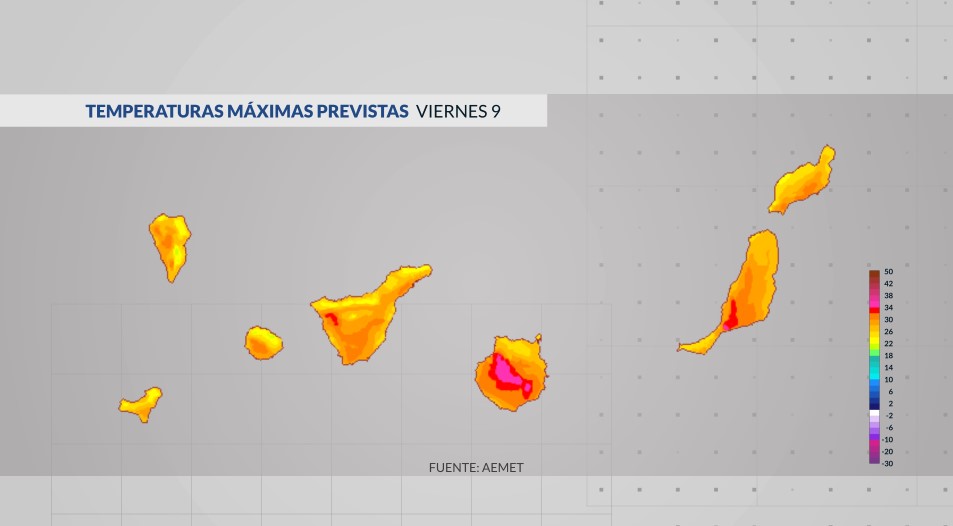 Previsión del tiempo para este viernes 9 de agosto en Canarias. RTVC