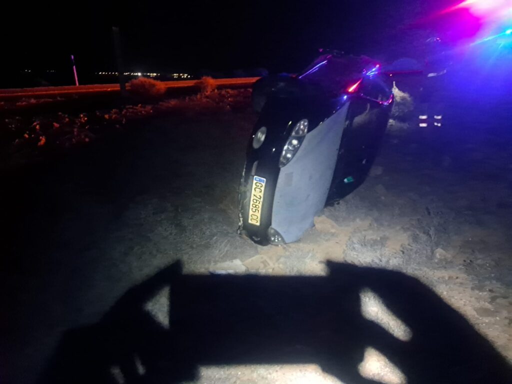 Vuelca un coche en Teguise, Lanzarote