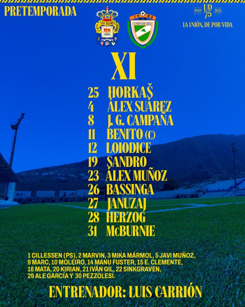 Once inicial UD Las Palmas, Unión Sur Yaiza