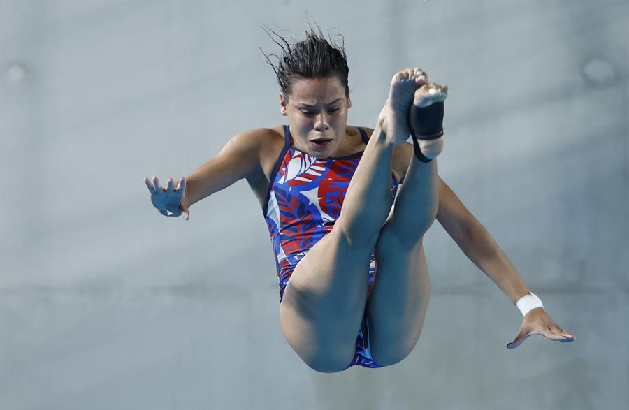 Juegos Olímpicos de París 2024. Salto - Victoria Garza, de la República Dominicana, compite en la 'Women 10M Platform' - Paris Aquatics Centre, San Denís, Francia. 5 de agosto de 2024. EFE