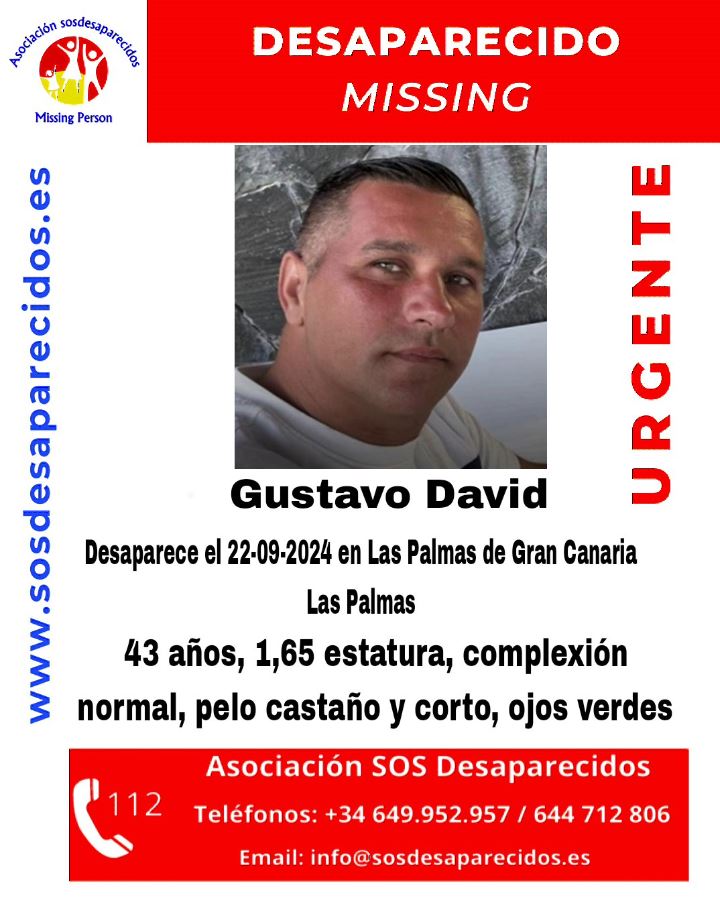 Gustavo David. Fuente: SOS Desaparecidos