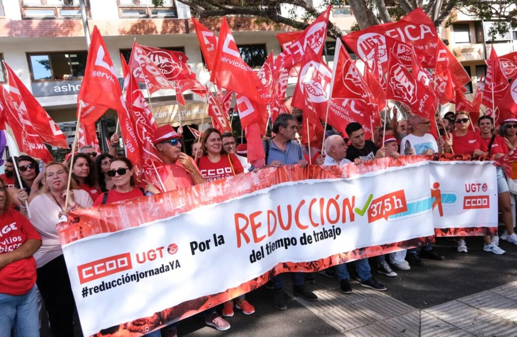 Concentraciones por la reducción de la jornada laboral. Imagen EFE