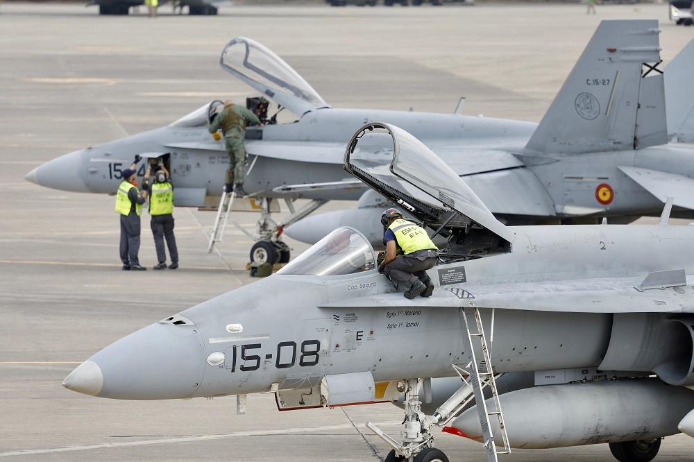 El cielo de Canarias vuelve a ser el escenario del Ejercicio Sirio. Imagen de los preparativos del Ejercicio Sirio 2024, del Ejercito del Aire y del Espacio/ Mando Aéreo de Canarias.