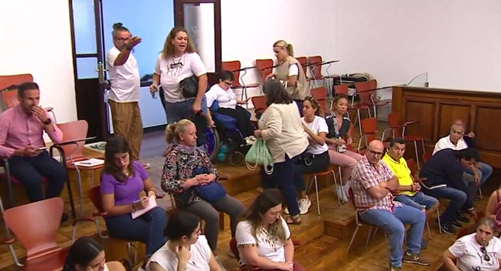 Personas con discapacidad y sus familiares irrumpen en el pleno del Cabildo de Gran Canaria.