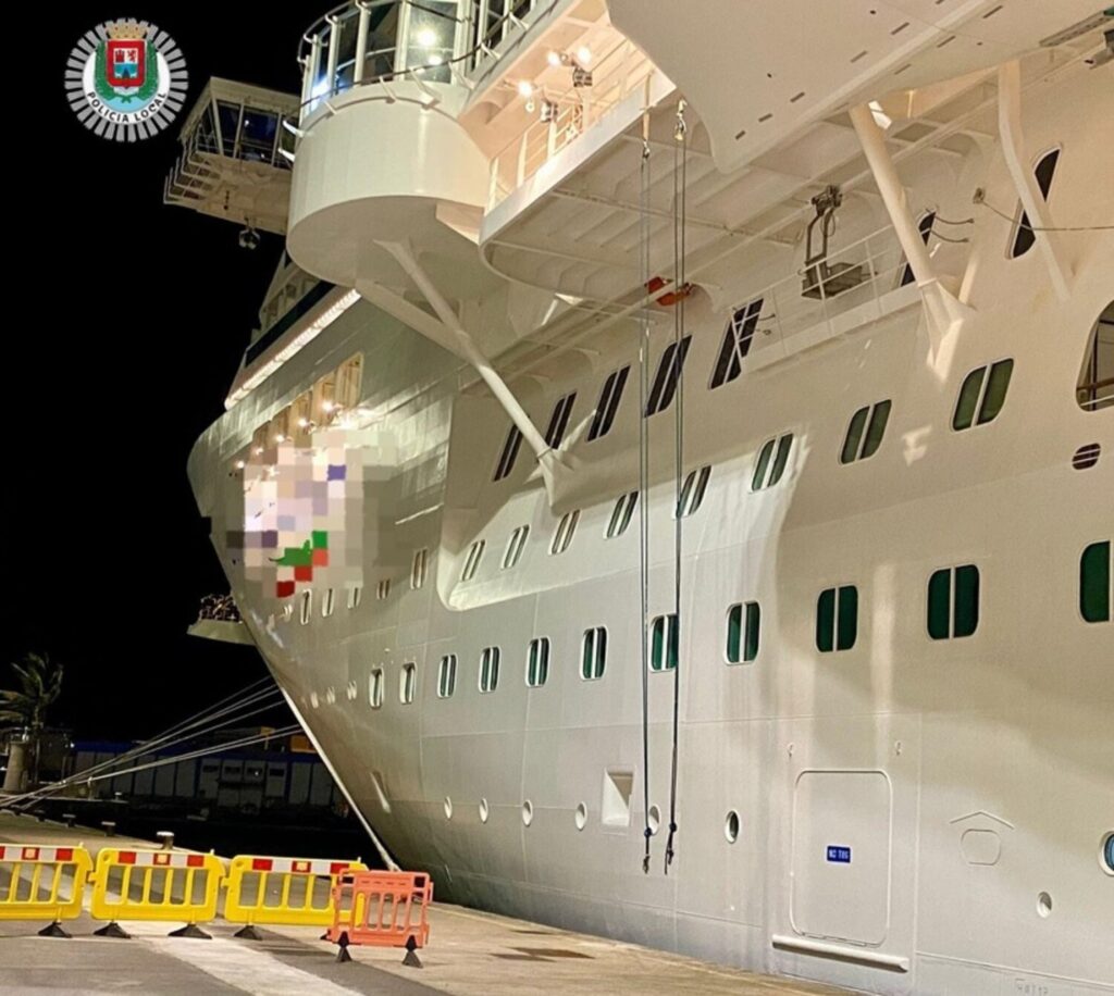 Imagen exterior del crucero en el que viajaba el detenido