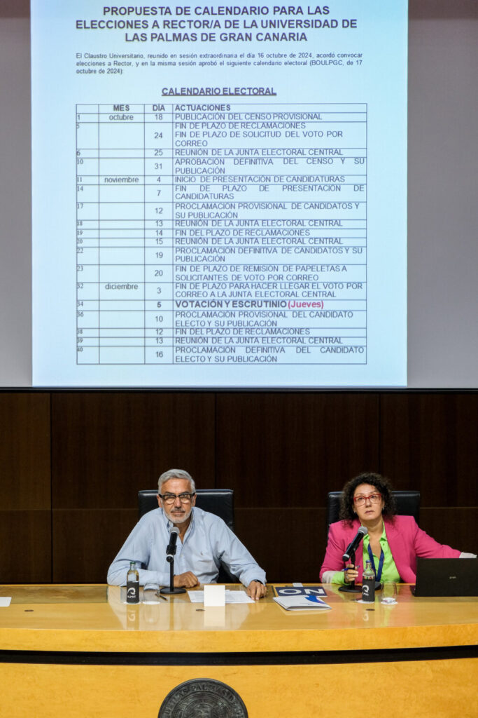 Presentación del calendario electoral para elegir al nuevo Rector o Rectora de la ULPGC/Universidad de Las Palmas de Gran Canaria