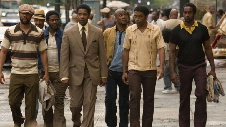 Denzel Washington y Russell Crowe en ‘American gangster’, un thriller basado en hechos reales