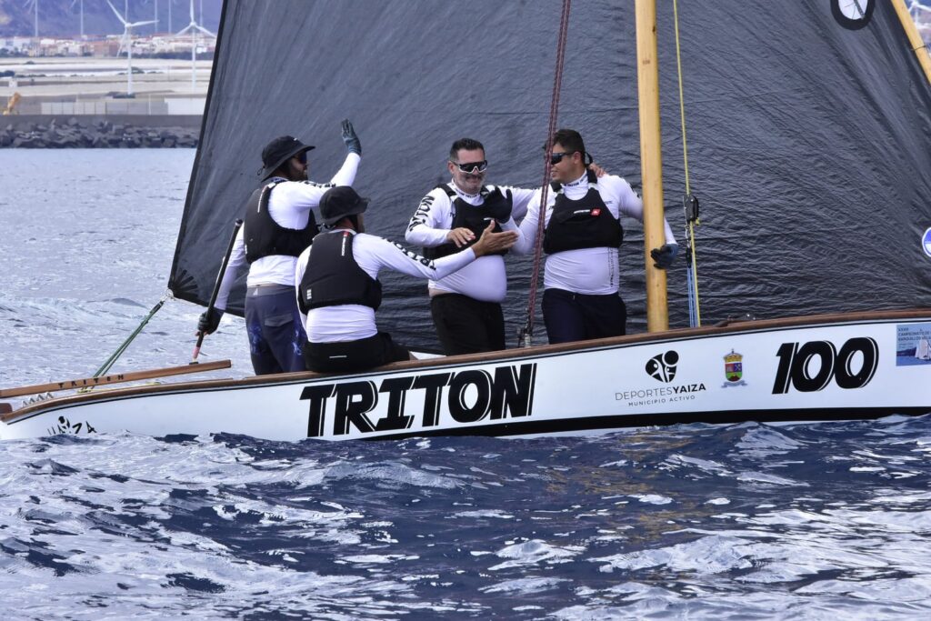 El Tritón, campeón de Canarias de barquillos de vela latina de 5 metros. Imagen cedida