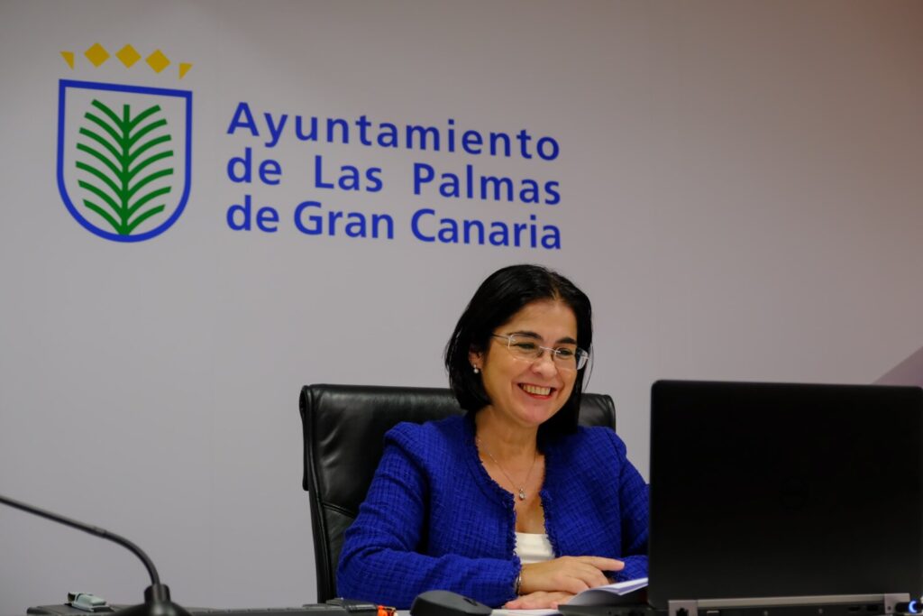 La alcaldesa de Las Palmas de Gran Canaria, Carolina Darias, durante su intervención en el Foro Urbano Mundial. Imagen Ayuntamiento de Las Palmas de Gran Canaria