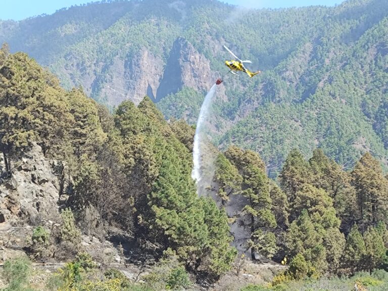 Se refrescan los puntos calientes tras el incendio de La Palma