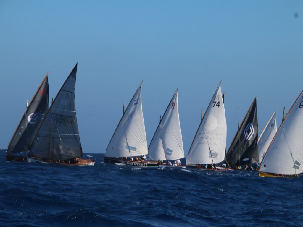 Barquillos de vela latina compitiendo