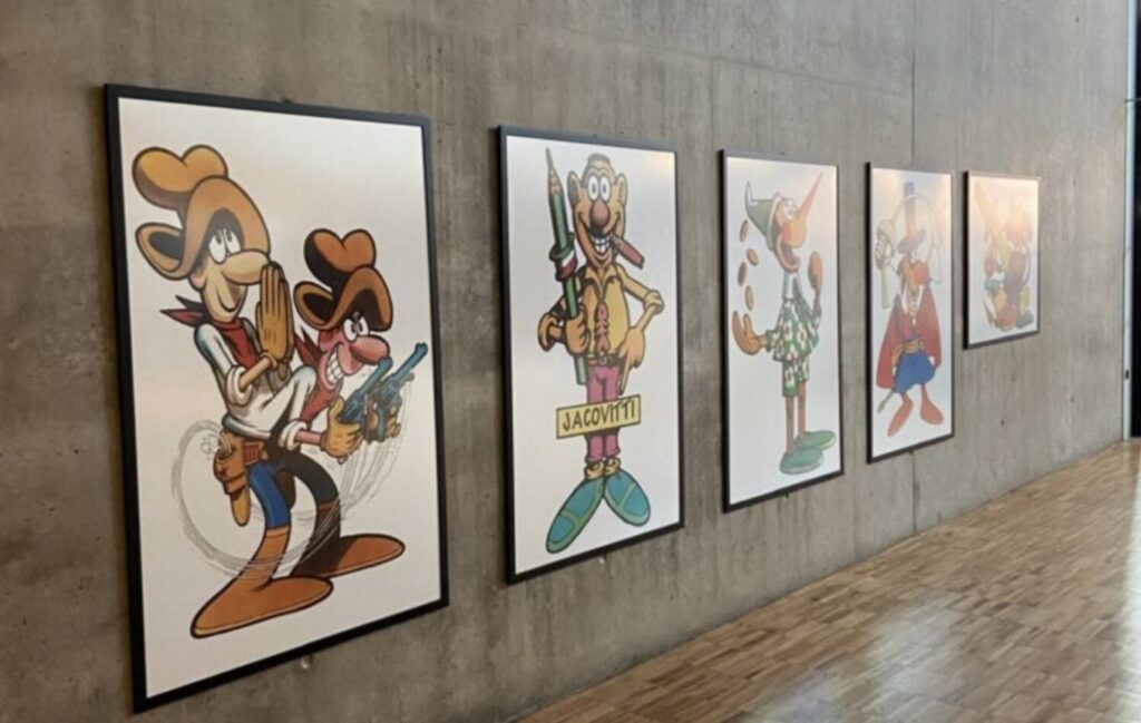 Algunas de las obras que se pueden disfrutar de Jacovitti en el TEA / Festival Internacional del Cómic y la Ilustración 