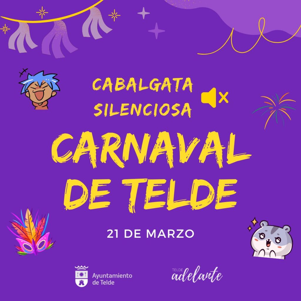 Telde prepara su primera cabalgata silenciosa. Cartel de la Cabalgata silenciosa del Carnaval de Telde/ Ayuntamiento de Telde.