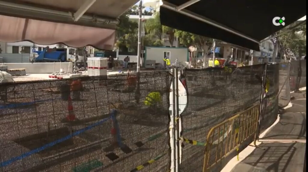 Obras en la zona del Orche, punto de encuentro del carnaval de la calle en Santa Cruz de Tenerife.