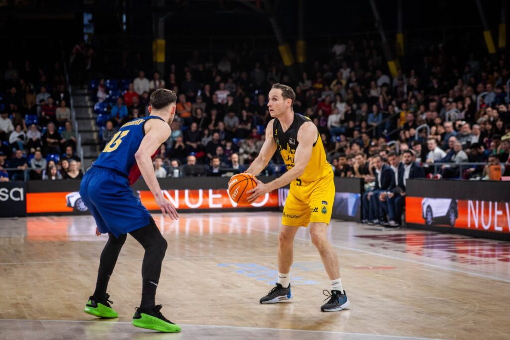 Marcelinho Huertas durante el partido de este domingo frente al Barcelona