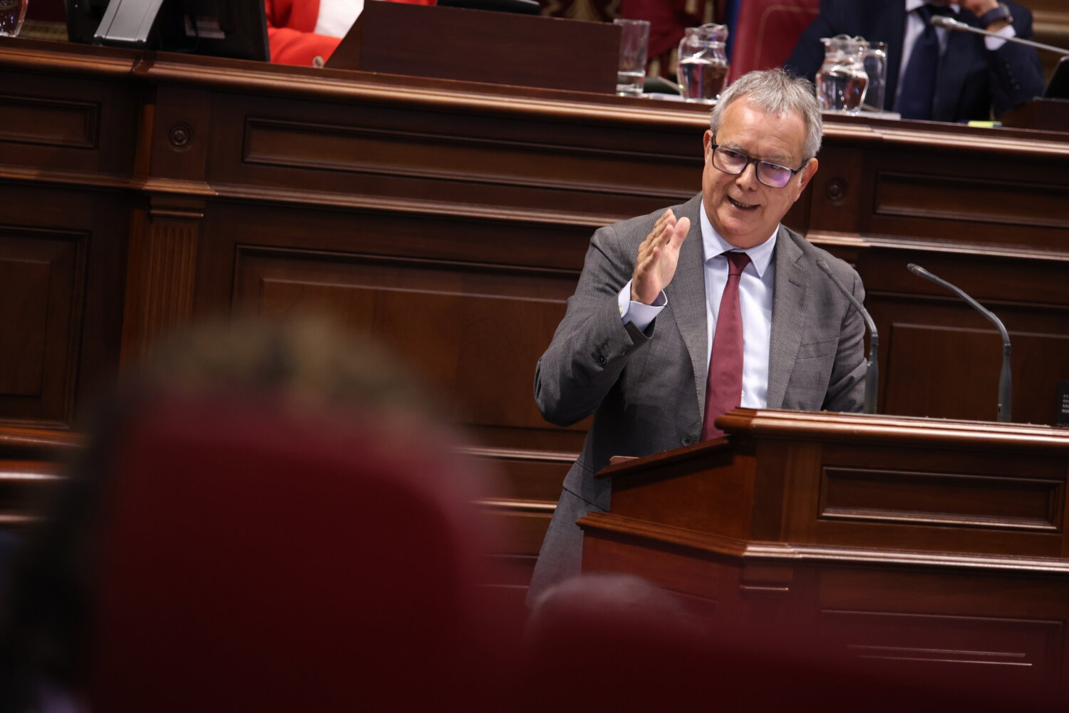 Intervención de los grupos de la oposición. Sebastián Franquis, portavoz del grupo Socialista en el Parlamento de Canarias durante su intervención en el Debate sobre el Estado de la Nacionalidad. Imagen PSOE Canarias