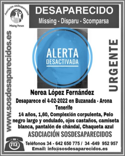 Encuentran en La Laguna a la menor desaparecida desde el sábado en el sur de Tenerife