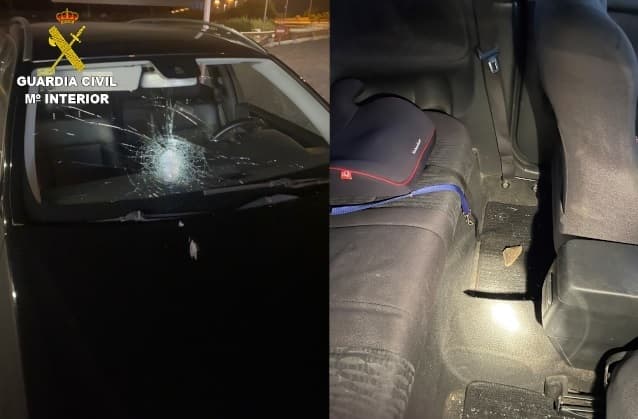 Investigados dos adolescentes por tirar piedras a coches en la autopista GC-1