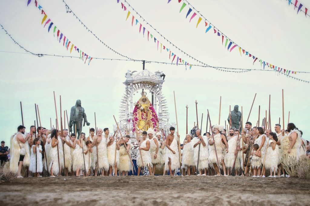 Virgen Candelaria y los Guanches durante la ceremonia de cada 14 de agosto. Foto de archivo