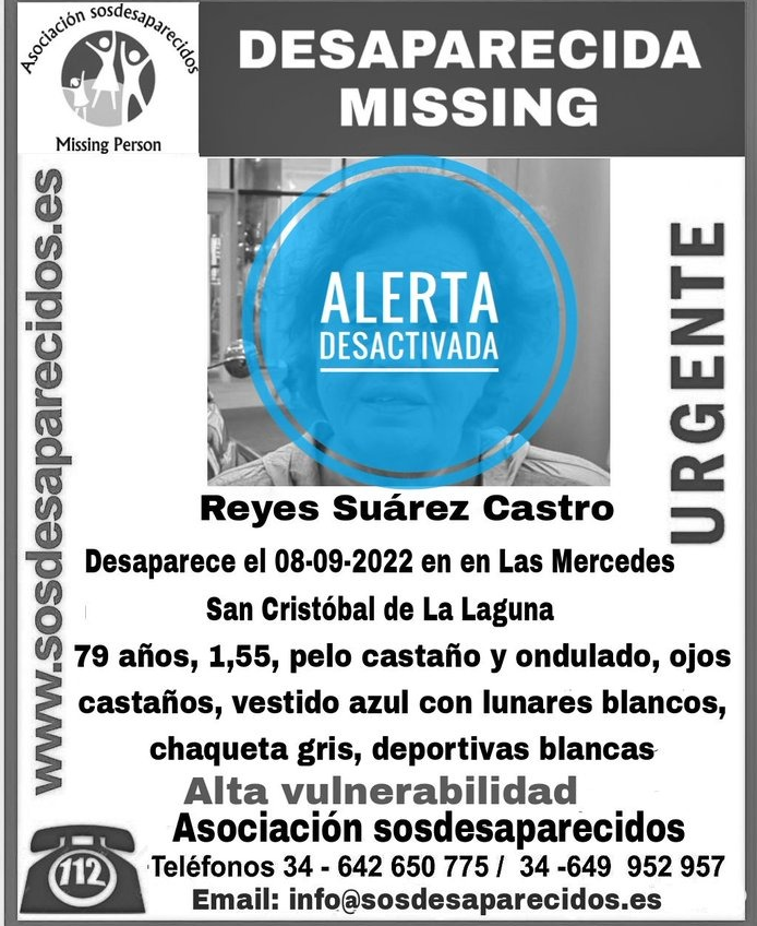 Localizan en buen estado a Reyes Suárez Castro en La Laguna