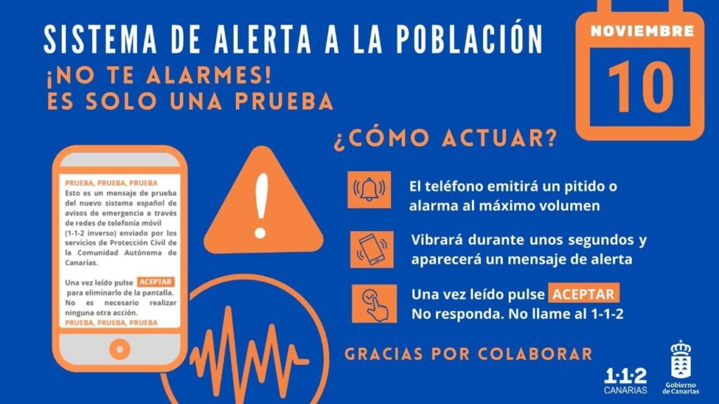Canarias probará este jueves el sistema de alerta