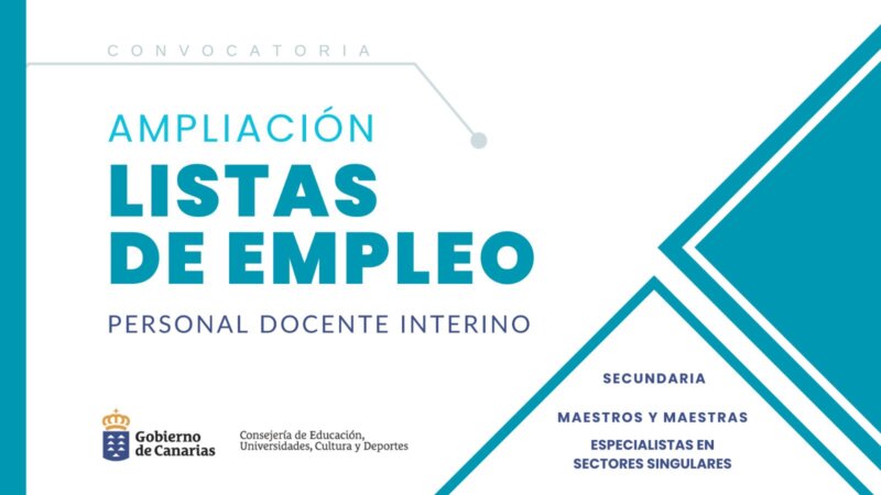 Educación ampliará las listas de empleo para personal docente interino