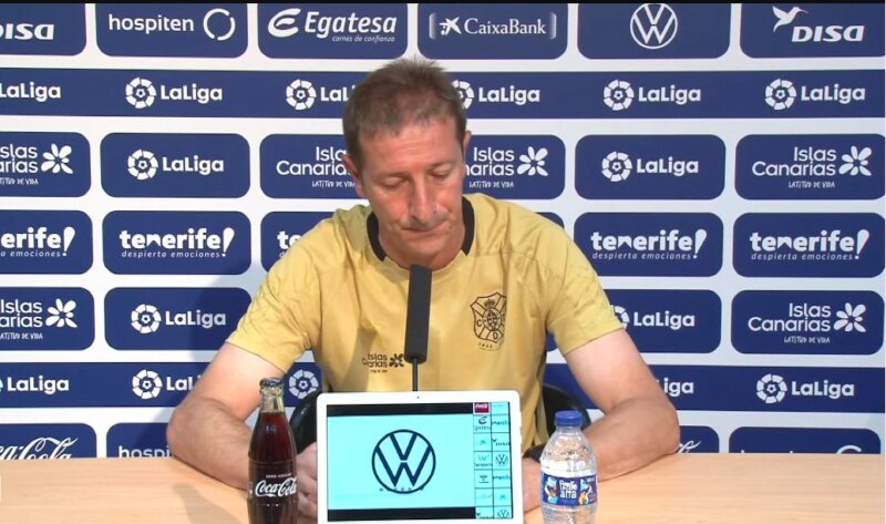 El entrenador del CD Tenerife, Luis Miguel Ramis, durante la rueda de prensa previa al partido frente al Lugo