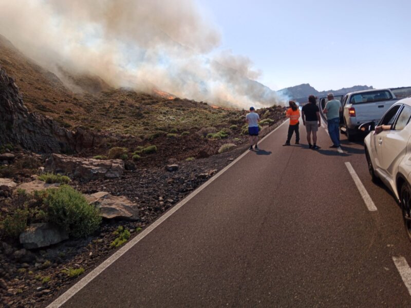 Un conato de incendio en el Parque Nacional del Teide