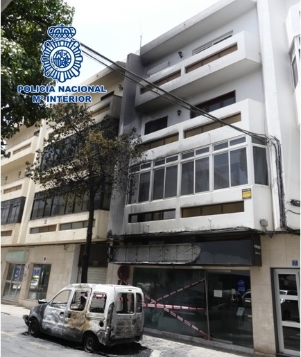 La Policía Nacional detiene a un hombre por quemar una furgoneta en Lanzarote