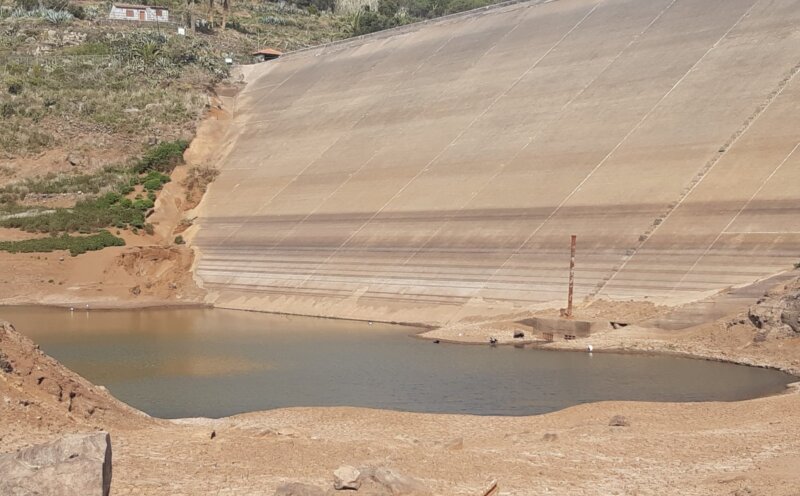 Presa de Amalahuigue, en Agulo, La Gomera. Imagen Consejo Insular de Aguas de La Gomera