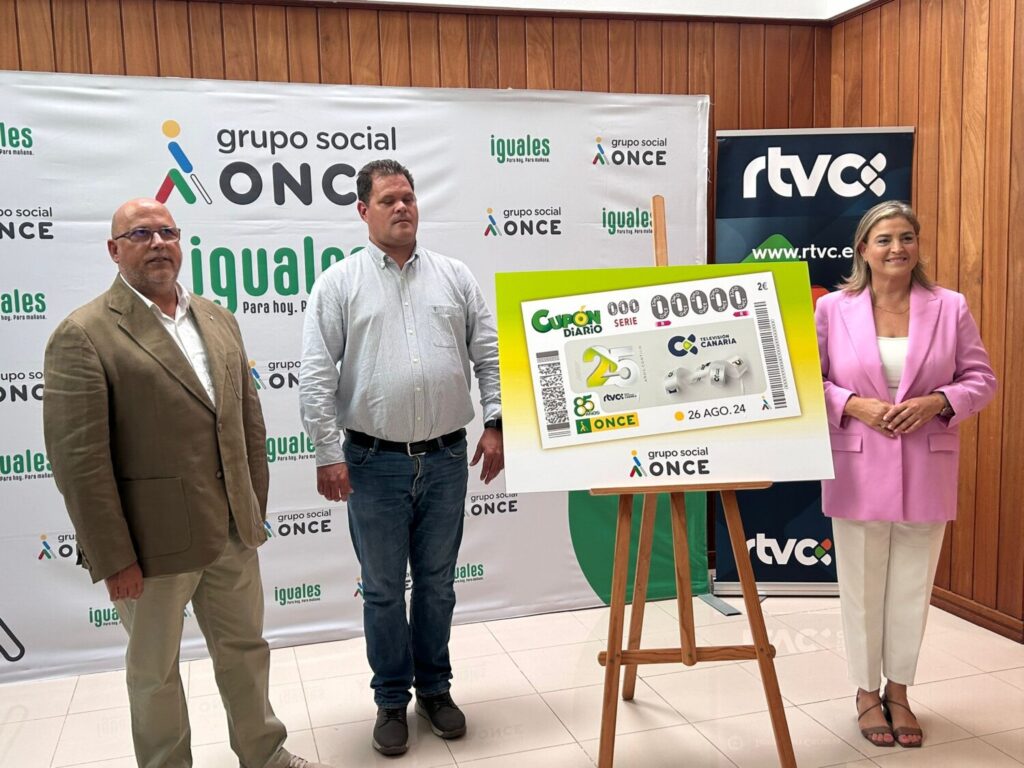El cupón de la ONCE por el 25 aniversario de Televisión Canaria reparte miles de euros en el archipiélago
La ONCE dedica un cupón al 25 aniversario de Televisión Canaria